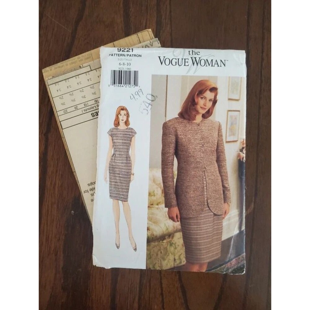 Vintage Vogue 9221 The Vogue Woman Petite Jacket Dress Pattern 6 8 10 Uncut 1996